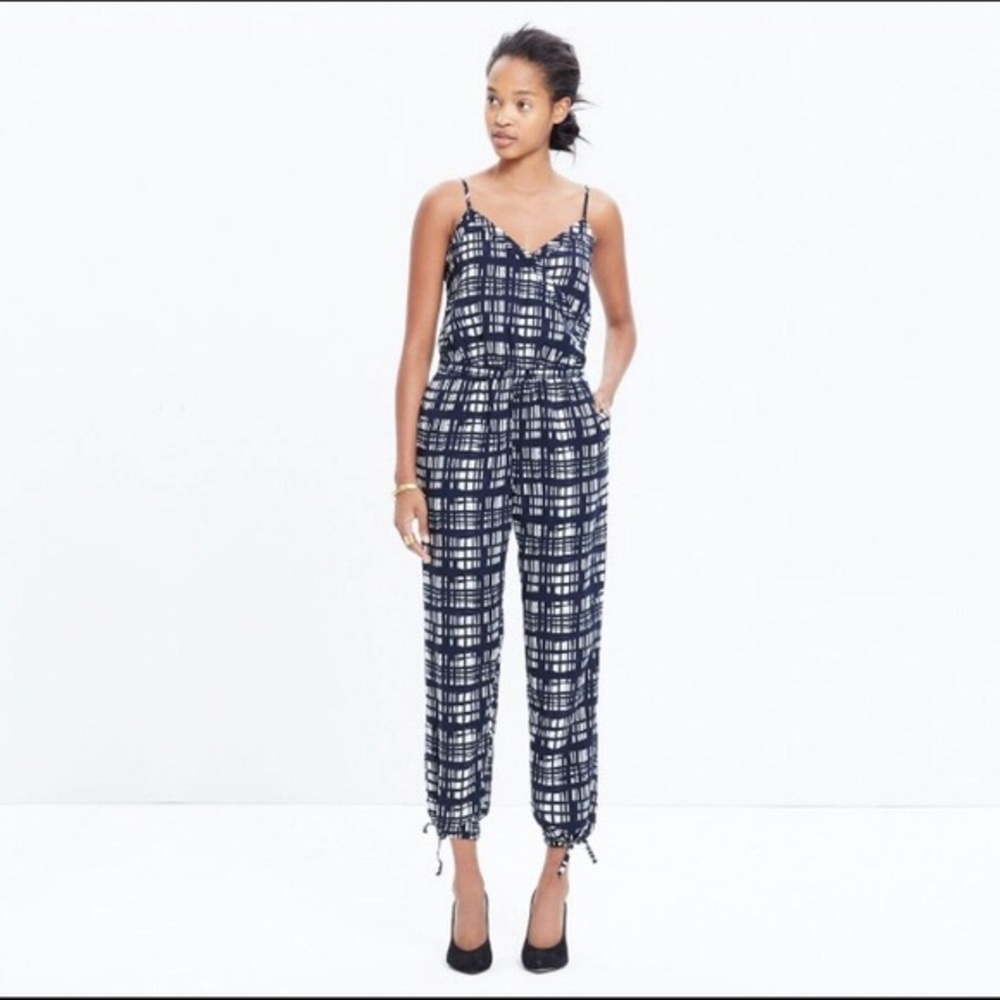 Madewell Brushstroke Plaid Jumpsuit